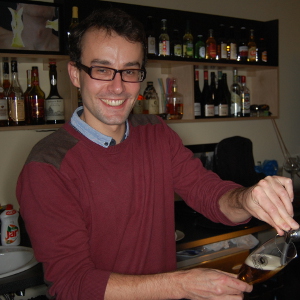 Vašek behind the bar