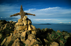 Isla del Sol with Isla de la Luna in the back